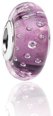 Nbsameng Muranoglas S925 Sterling Silber Anhänger für Pandora Armbänder und Halsketten, ein DIY Urlaub Schmuck Geschenk für Damen, Seifenblasen - Lila