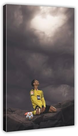 Jude Bellingham Fußball-Poster, 6 Stück, Leinwand-Poster, Schlafzimmer, Dekoration, Sport, Landschaft, Büro, Raumdekoration, Geschenk, Rahmen-Stil, 60 x 90 cm