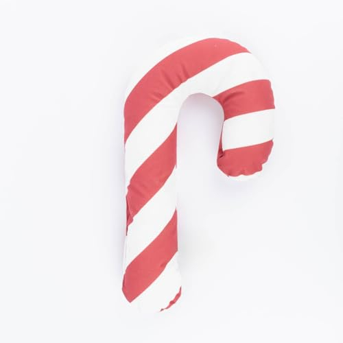 MAGMA Deko Kissen Zuckerstange gestreift Veloursoptik rot weiß 30x50cm