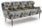 CAVADORE 3-Sitzer Küchensofa Amba, Trendige Sitzbank für Küche oder Esszimmer / 193 x 97 x 87 / Jacquard Flachgewebe: Blumenmuster Olive
