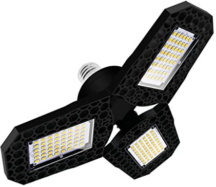 Veemoon Garagenleuchte Deckenleuchte Hallenleuchte mit 90° Verstellbaren Flügeln LED 40W E27 Energiesparend Hohe Helligkeit Warmweiß für Garage Werkstatt Lager Keller