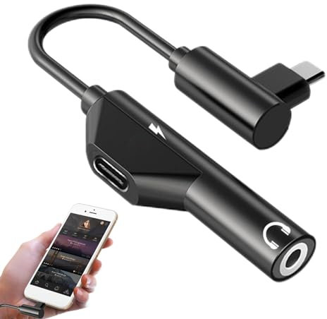 Adaptador De Auriculares USB Tipo C - Adaptador De Cargador De Auriculares USB C A 3,5 Mm, USB C Portátil 2 En 1 Al Conector para Auriculares | Adaptador De Audio Tipo C A Auriculares Compatible
