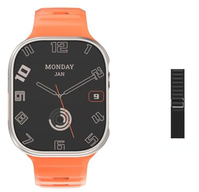 AMOLED DT Ultra 2 Reloj inteligente GPS WIFI 16G ROM APP Descarga Reloj Android Música Local Smartwatch Android Smartwatch Mujeres Hombres (Naranja)