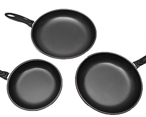 Kochgeschirr, Pfannen, Kochgeschirr, Dreiteiliges Set, Bratpfannen-Set, Bequemer Griff, Geeignet Für Gas-Induktionsherd, Leicht Zu Reinigendes Topf-Set wisdom