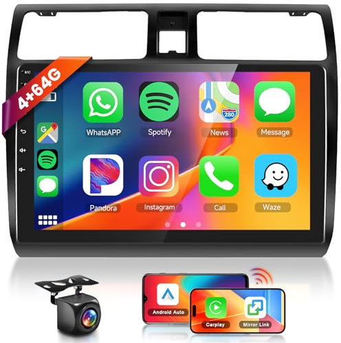 4G+64G Android Car Stereo for Suzuki Swift 2005-2010 with DSP/32EQ Bluetooth 5.0 Wireless CarPlay/Android Auto, Hodozzy 10.1 1280P Touchscreen Radio GPS WiFi RDS/FM SWC Reverse Camera