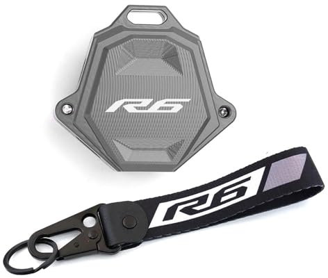 LIJUNSHANI Schlüssel Shell Schlüsselanhänger Für YAMA&HA R6 YZF-R6 YZFR6 Motorrad Zubehör Schlüssel Abdeckung Fall Shell Schlüssel Schutz Schlüsselbund Schlüssel Fall(Gray)