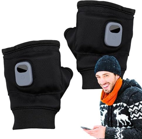 Electric Fingerless Heated Gloves - Portable Men's 3 Speed Adjustable | Winter Warm Rechargeable Gloves - Fast Heating For Winter