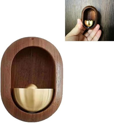 VBQFDPH Wood Magnetic Door Chime-Magnetic Wood Bell | No-Drill Mount – Shop Door Chime & Fridge Decor, a Lightweight Ring for Business Entry Alert.