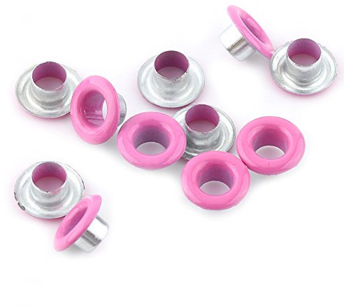 Tnfeeon Grommetti di Occhielli in Metallo da 5 Mm, 100 Set di Asciugature Metalliche per Le Venerature per Abbigliamento in Pelle Accessori per Abbigliamento in Pelle (Rosso Purpureo)