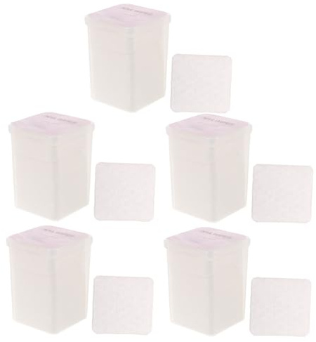 WEKADRIN 5 Boxen Pack Fusselfreie Nagellackentferner Pads aus Weicher Baumwolle Ultraabsorbierend Schnelles Entfernen von Gel Nägeln Sanft zu Natürlichen und Künstlichen Nägeln für