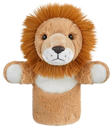 Jubilofex Handpuppen Tiere | Löwe und Giraffe aus Plüsch für Bühne | Interaktives Handpuppenzubehör – für Mädchen Eltern Vorschullehrer Krippen Zimmer