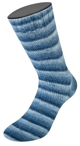 LANA GROSSA Cosy Socks Soft Stripes | Flauschiges Sockengarn mit besonderem Druckeffekt | Handstrickgarn aus 70% Schurwolle & 30% Polyamid | 100g Wolle zum Stricken & Häkeln | 400m Garn FB 106