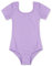 FEESHOW Mädchen Ballett Trikot Einteiler Ballettbekleidung Tanzbody Turnanzug Leotard Bodysuit Kurzarm für Training Performance Lila 140