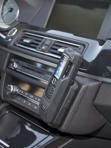 KUDA Handyhalterung passend für BMW 5er (F10, F11) ab 03/2010 - Telefonkonsole für Smartphones, Handy, Navi und mehr - Lederkonsole, beige, 092532