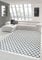 Merinos Teppich Retro Designteppich Wohnzimmerteppich modern waschbar in Creme Schwarz Größe 140x200 cm Oval