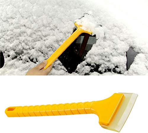 Greenlans tragbarer Schneeschaufel aus Kunststoff für Auto und Fahrzeug, Eiskratzer zum Entfernen von Frost, Schnee und Schnee, für Windschutzscheibe und Fenster, Gelb