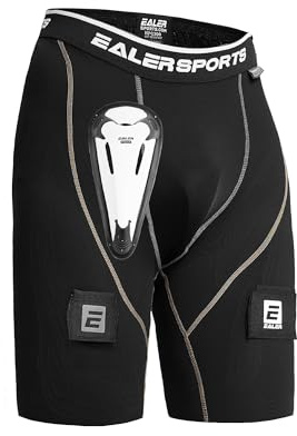 EALER HPC300 Core Compression Hockey Short Jock Pants with Athletic Cup and Sock Tabs for Men and Boys,Boys-Medium