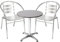 INDA-Exclusiv Bistrogarnitur 3-teilig Bistrotisch Aluminium Rund Ø 60cm H70cm / 110 cm höhenverstellbar + klappbar + 2 Bistrostühle Aluminium Stapelstuhl
