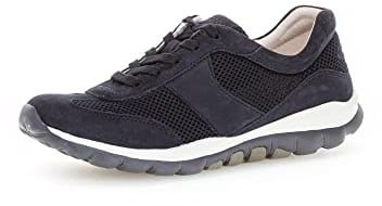 Gabor Damen Low-Top Sneaker, Frauen Halbschuhe,Wechselfußbett,Freizeitschuhe,Turnschuhe,Laufschuhe,schnürer,nightbl.(S.w/blau),39 EU / 6 UK
