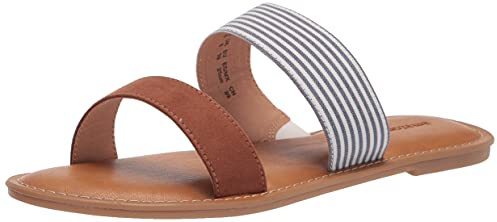 Amazon Essentials Sandalo Slip-on a Punta Aperta con Due Cinturini Donna, Confezioni Multiple
