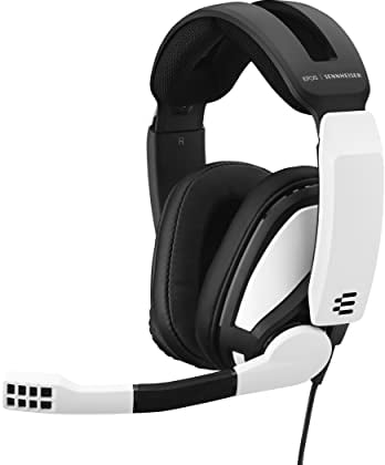 Sennheiser GSP 301 Auriculares Gaming Blancos conexión por Cable Doble Jack y Adaptador a un Jack para PC, Mac, PS4, PS5, Xbox