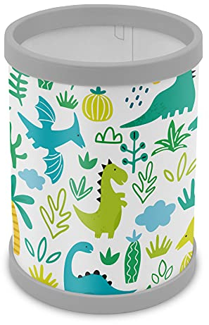 itenga Stifteköcher mit Motiv - Stiftehalter Kinder Schüler Schreibtisch Organizer Stiftebox - Höhe 10 cm Durchmesser 8 cm (Motiv Dinos)
