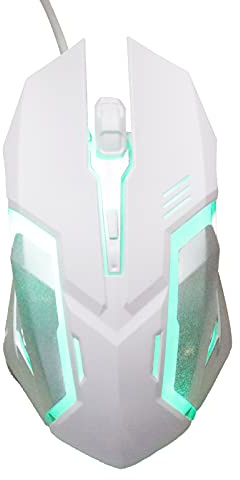 Wired Mouse, X7 Wired Optical Mouse 1600DPI 7‑Color Automatic Breathing Light USB Port Gaming Luminous Mice Computer Accessories for PC Computer Laptop(white)