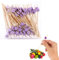 100 Stücke Cocktail Sticks Set, Holz Spieße Cocktailspieße,Fingerfood Partypicker 12 cm, für Party Geschenk Fasching Geburtstag Party, für Grillgut, Fingerfood, Obst-Spieß (Violett)