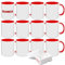 Set de 12 sublimación blanco taza interior color (rojo)