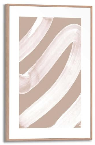 REINDERS Gerahmtes Bild, Abstrakt Weiß, Hobbyraum, Bilder, Wanddeko, Room Decor, MDF, Beige, 30x20cm