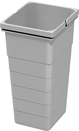 eins2vier Abfallsammler Höhe: 330 mm Volumen 11,5 Liter 205 x 229 mm alugrau 5072 Mülleimer Abfalleimer Abfalltrenner von SOTECH