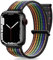 Maledan Cinturino Nylon Compatibile con Apple Watch 38mm 40mm 41mm 42mm 45mm 49mm, Regolabile Sport per iWatch Series 9 8 7 6 5 4 3 SE, 38mm/40mm/41mm, Nero Arcobaleno