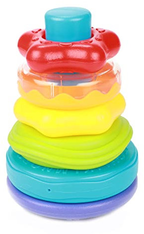 Toi-Toys Little Stars Stapelturm 6 Teile - Wasserfest - Stapelspiel - Montessori - Badewannen Spielzeug - ab 6 Monaten