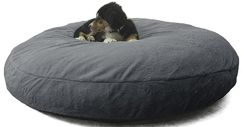 bananair - Hundebett Rund Weich & Bequem - Bezug Abnehmbar und Maschinenwaschbar - Großzügig gepolstert - XXL Hundekissen/Hundekorb/Dog Bed für Kleine & Grosse Hunde (110 cm, Dunkelgrau)