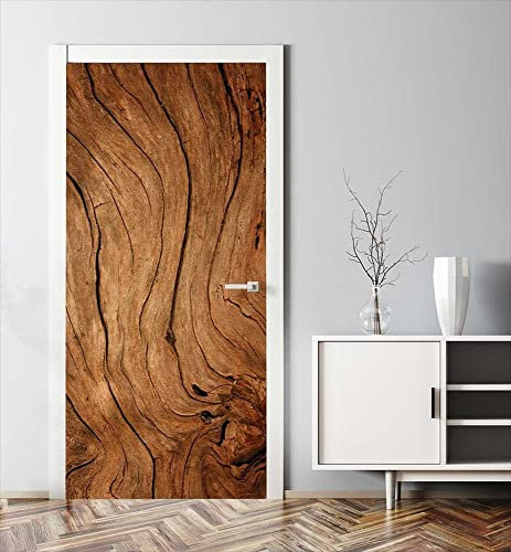 VIRANDA Türtapete Selbstklebend Türposter - HOLZ - 3D Türaufkleber Türklebefolie 90x200cm