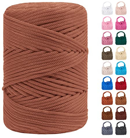 LEREATI Hilo Macramé 3mm x 170m, Cuerda de Poliéster Cuerda Macrame 3mm Colores para Manualidades, Ganchillo, Bolsa, Sombrero, Regalo para Tejedor (Marrón Claro)