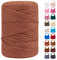 LEREATI Hilo Macrame 3mm x 170m, Cuerda de Poliéster Cuerda Macrame 3mm Colores, Cuerda Manualidades para Macrame, Ganchillo Bolsa, Sombrero, Regalo para Tejedor (Marrón Claro)