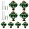 Suiwotin Lot de 8 boutons d'armoire en céramique en forme de citrouille, vert foncé, style vintage, pour coiffeuse, placard, placard