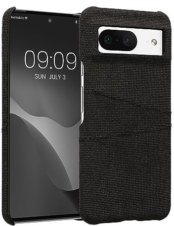 kwmobile Custodia Compatibile con Google Pixel 8 - Cover Porta Carte di Credito - Copertina Rigida 2X Slot Portacarte - Grigio Scuro