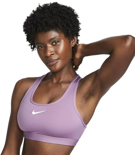 Nike DX6821-536 W NK SWSH MED SPT Bra Sports Bra Damen Violet DUST/White Größe L