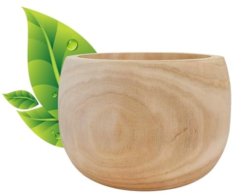 Hortico Natural Wooden House Planter | ECO Round Indoor Plant Pot with Waterproof Liner D23 H15 cm, 2.6L