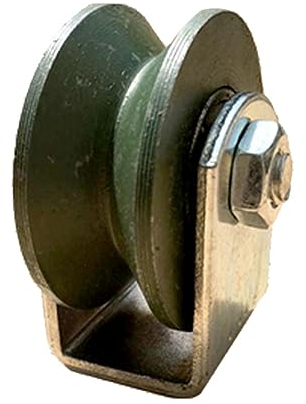 Umlenkrollen Für Seile,V-Nut-Stahl-Lenkrolle,Doppellager Starre Laufrolle mit Halterung Schwerlastrollen V-Förmige Schiene Rollen,Für Industriemaschinen,Rolltore,Invertierte (55mm)