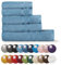 Bassetti Morbido Asciugamano Asciugamani 480 gr 100% Cotone Set da 5 pz (2 da 58x105 cm + 2 da 38x55 cm + 1 da 70X140 cm) - Collezione MONIQUE - CIELO BA