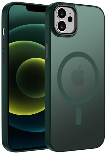 KPPIT Magnetic Case for iPhone 12/12 Pro 6.1-Inch,Compatible with MagSafe, Translucent Matte Back Slim Shockproof Phone Cover (Green)