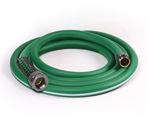 Sunifier Kurzer Gartenschlauch 2,4 m – Hybird Wasserschlauchvorfach – kleine Schlauchverlängerung, leichte Schlauchverlängerung für Rasenbewässerung, Autowäsche – Burst 500 Psi (Grün, 2,4 m)