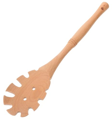 Mikinona Spaghettilöffel Holz Nudellöffel Pasta Servierlöffel Geschlitzt Leicht Klein Platzsparend Küchenzubehör Für Haushalt Und Restaurant