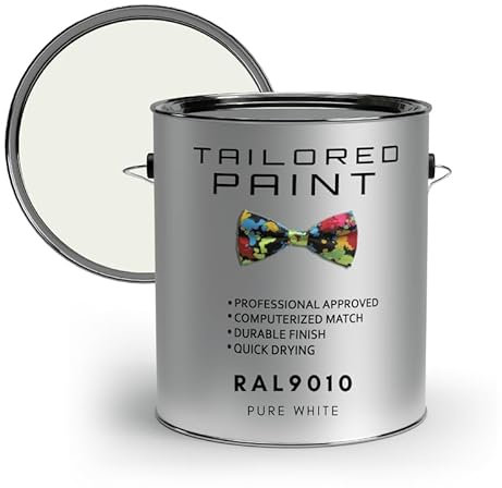 Tailored Paint Vernice su misura in PVC per finestre e porte, 1K, pennello o spray, finitura lucida RAL9010, bianco puro, barattolo da 250 ml