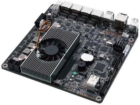 Glovary NAS Mainboard Octa Core N305, Mini-ITX NAS Motherboard, 4 x i226V 2.5GbE LAN, DDR5 32GB RAM 1TB NVMe SSD, 2 x SATA3.0 6Gbps