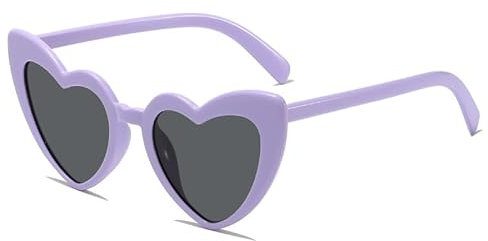 SECALIFE Retro Heart Shaped Sunglasses for Women's Bachelorette Party, Vintage Purple