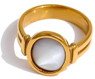 Yaleneday Ring Ringe Damen Bijouterie Herren Ring, Runder Finger, Femininer Schmuck, Sehr Modischer Und Exquisiter Ring 8 Yh831Agold